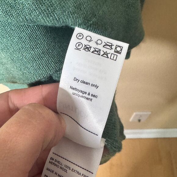 Untuckit Sweater Mens 2XL Green 1/4 Zip Extra Fine Merino Wool Pullover - Picture 4 of 7